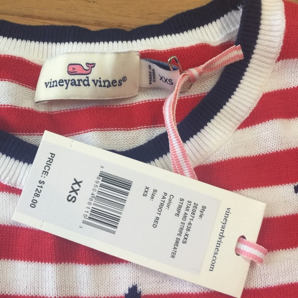 New Vineyard vines Stars & stripe sweater top - Picture 7 of 8